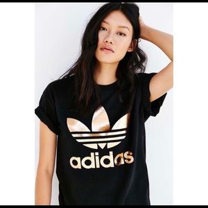 Black & Rose Gold Adidas Logo Tee